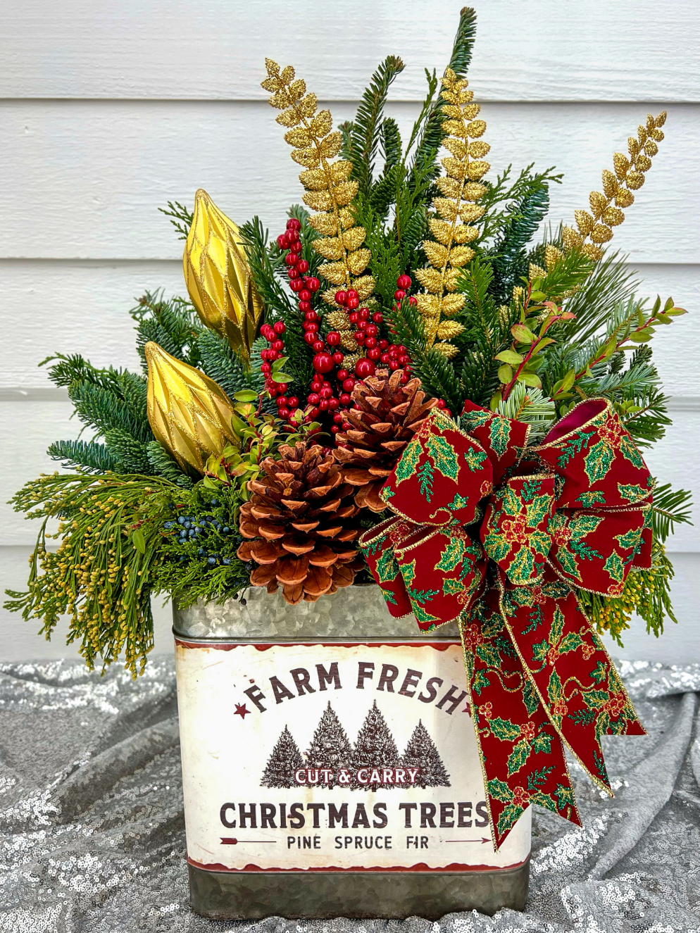 winter greenery winter porch pots